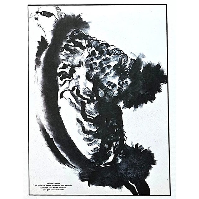 1980s 1983 Set of 2- Dior,Yves St Laurent Fashion Prints by Tony Viramontes , Matted For Sale - Image 5 of 7