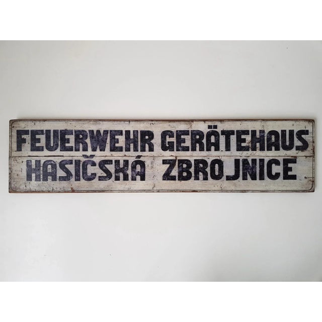1930s Vintage German & Czech Fire-Brigade Sign, 1930s For Sale - Image 5 of 5