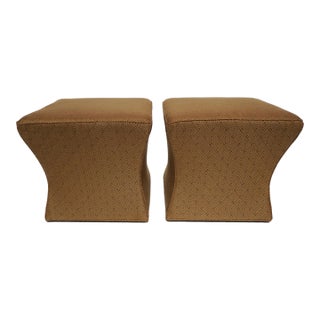 Late 20th Century Pair of Custom Upholstered Ottomans by Ross For Sale