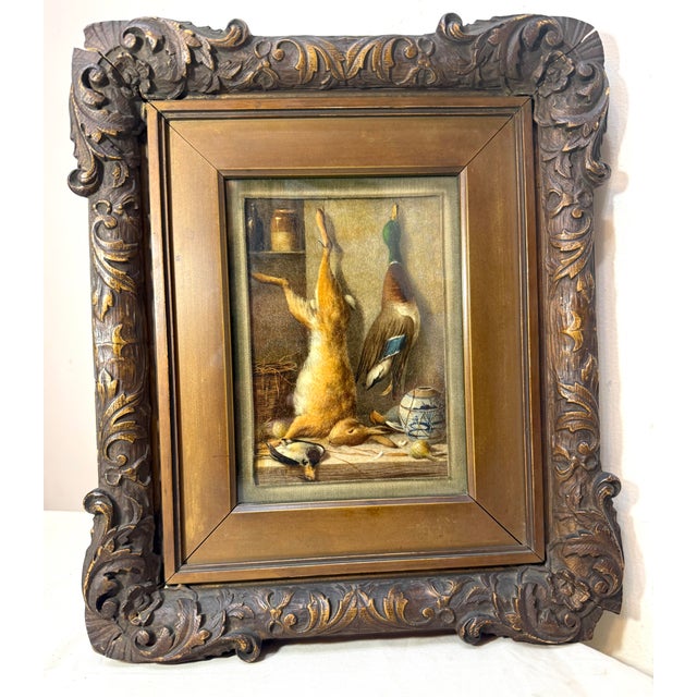 Antique 1800s Realism William Cruikshank Hunting Trophy Rabbit Duck Oil Painting For Sale In New York - Image 6 of 15