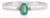 Classic Emerald & Diamond Solitaire Ring in 925 Sterling Silver - Size 6 For Sale