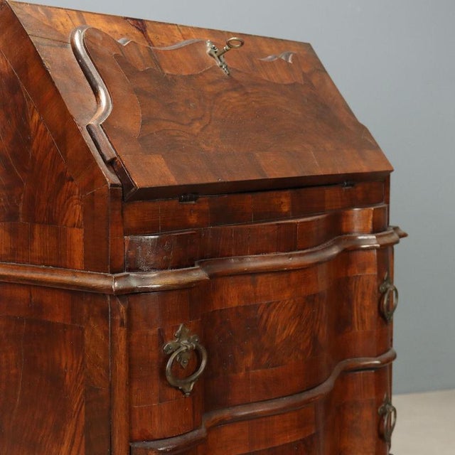 Wood Antique Flap Cabinet with Drawers, Italy For Sale - Image 7 of 13