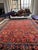 1920s DEEP Coral Watermelon Fine Antique Mahal Aubergine Rug 9 x 12.2 For Sale - Image 5 of 7