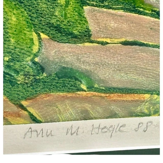 Green Vintage Ann Hogle Original Watercolor Landscape “Falkland Island” For Sale - Image 8 of 8