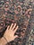 1940s Coral & Glowinng Blush with Indigo & Army Green Runner Rug 2.8 x 19.7 For Sale - Image 4 of 12