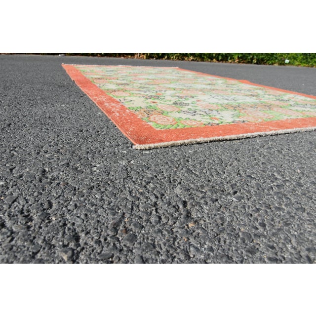 1970s Turkish Floral Handmade Rug For Sale - Image 4 of 10