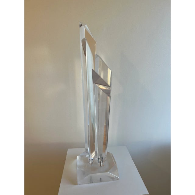 Van Teal 1970 Abstract Obelisk Lucite Sculpture For Sale - Image 4 of 6