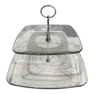 Anchor Hocking Two Tier Glass Serving Tray