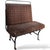 Vintage Industrial Bench with Orange Check Upholstery and Chrome Rail For Sale - Image 5 of 9