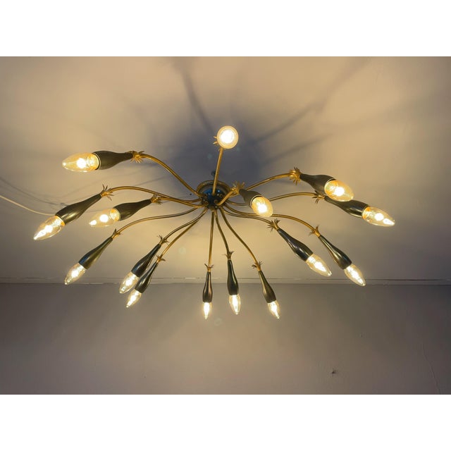 Black Mid-Century Modern Starburst Ceiling Lamp For Sale - Image 8 of 13