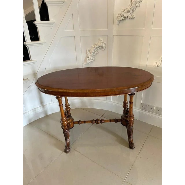 19th Century Victorian Oval Walnut Centre Table, 1860s For Sale - Image 12 of 12