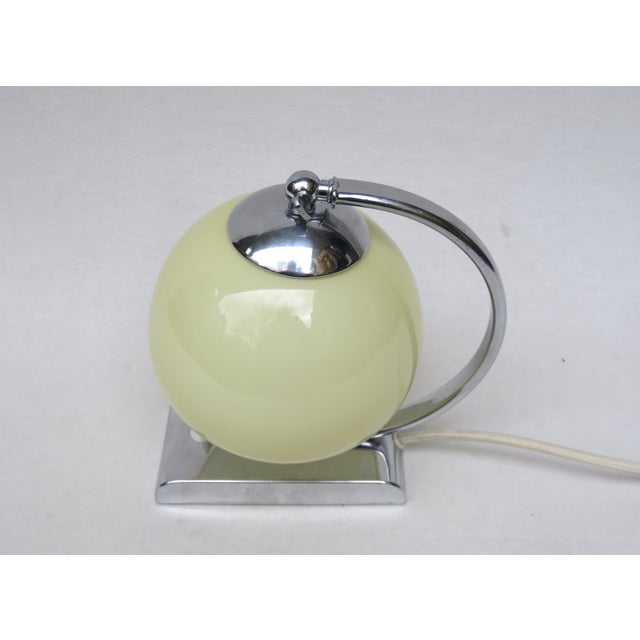 Metal Vintage Bauhaus Table Lamp with Beige Cased Glass Shade, 1920s For Sale - Image 7 of 18