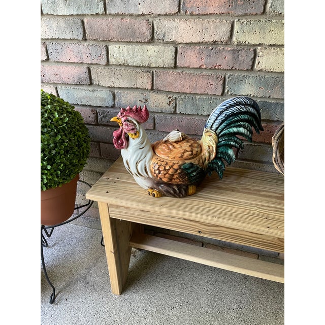 Vintage 1970s Italian Ceramic Majolica Rooster Tureen For Sale - Image 18 of 18