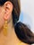 Metal Vintage 21 Kt Yellow Gold 7.5 Gm Heart Dangling Earrings, 2.6 Inch Long For Sale - Image 7 of 8