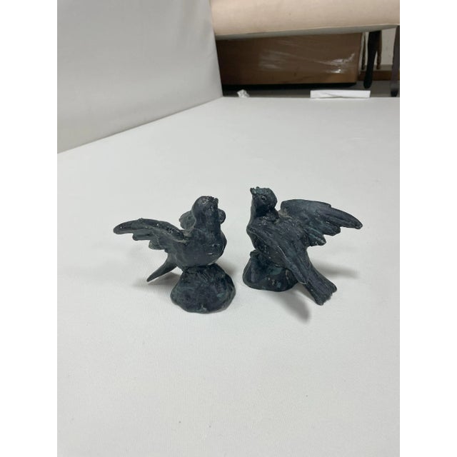 Metal Pair of Late 20th Century Cast Iron Birds For Sale - Image 7 of 10