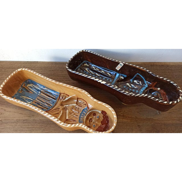 Brown Vintage Alsace Terracotta Pottery Food Molds, 1980s, Set of 2 For Sale - Image 8 of 15