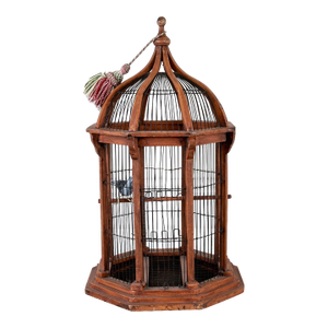 Antique Octagonal Molded Domed Bird Cage