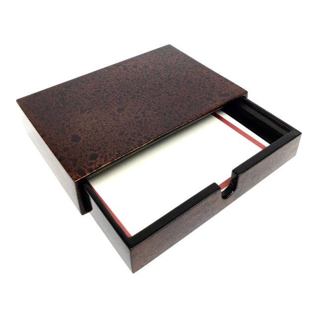 Vintage Lacquer Desk Top Stationery Accessory For Sale