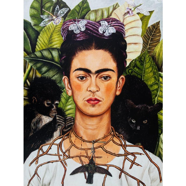 Paper Self Portrait Poster after Frida Kahlo For Sale - Image 7 of 8