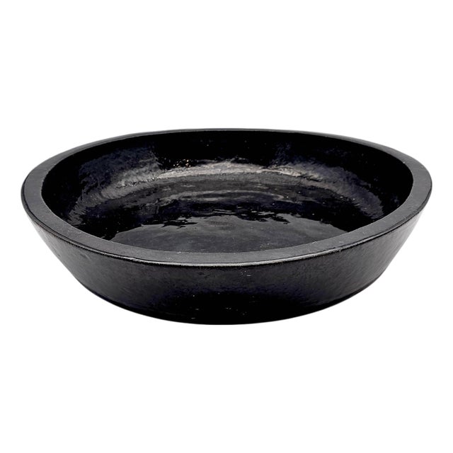 Monumental Vintage Stoneware Bonsai Basin Garden Planter Vessel 21.5" For Sale