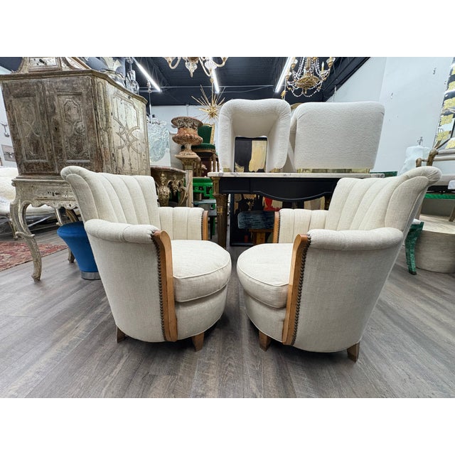 1930s Pair of French Art Deco Bergeres For Sale - Image 13 of 14