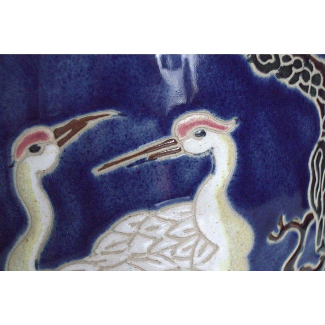 1960s Vintage Relief Faience Vase, 1960s For Sale - Image 5 of 8