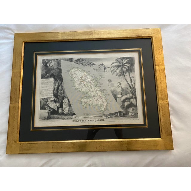 19th Century Antique Map Dated 1854 - Martinique by Victor Levasseur-Laguillermie Cartographer, Robert Bonheur-Lemerciier Artist For Sale - Image 5 of 5