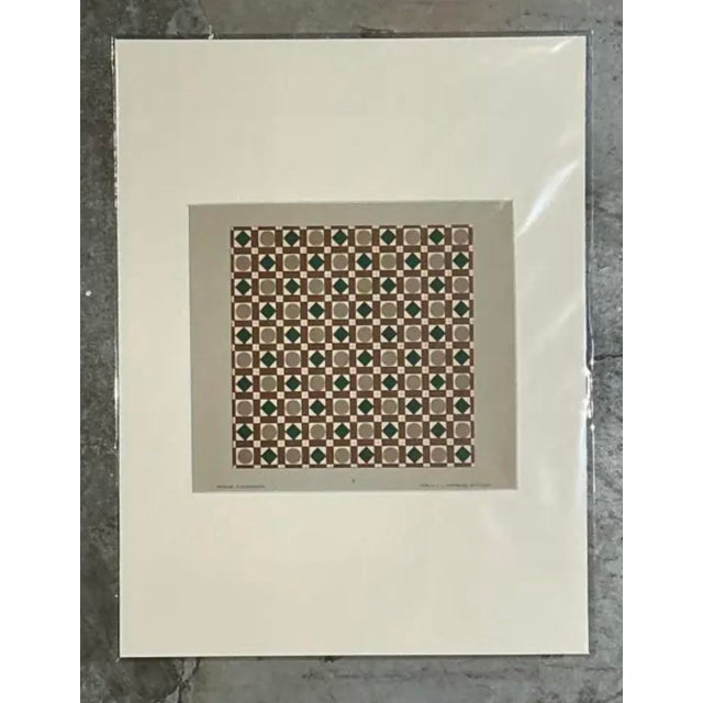 Vintage Geometric Tile Design Serigraph For Sale - Image 11 of 12