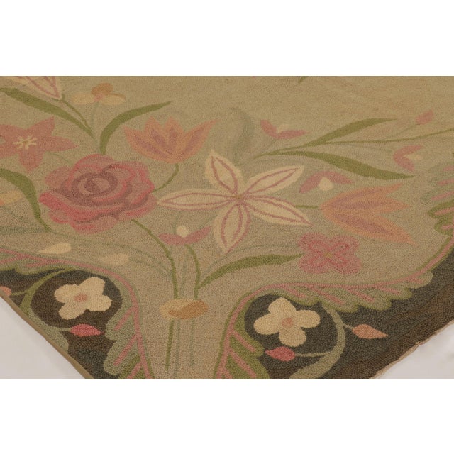 Traditional Antique 20th Century Hooked Floral Rug With Colorful Bouquet Design - Rug & Kilim For Sale - Image 3 of 11
