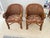 Late 20th Century Vintage Tommy Bahama Style Bamboo Wicker Arm Chairs - A Pair For Sale - Image 5 of 9