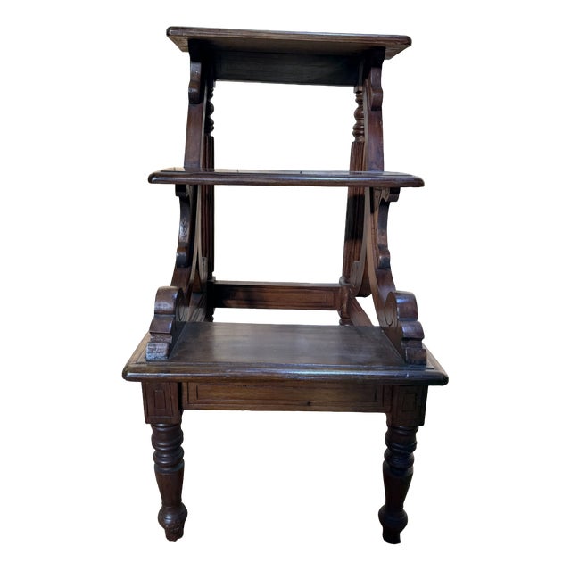 Vintage English Style Library Step Stool, 1990s For Sale
