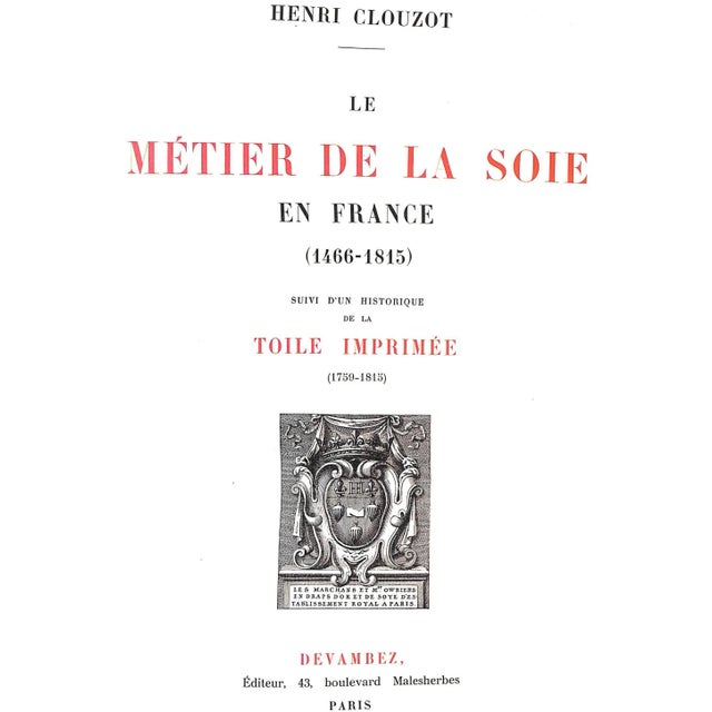 Le Metier De La Soie En France (1466-1815) For Sale - Image 4 of 10