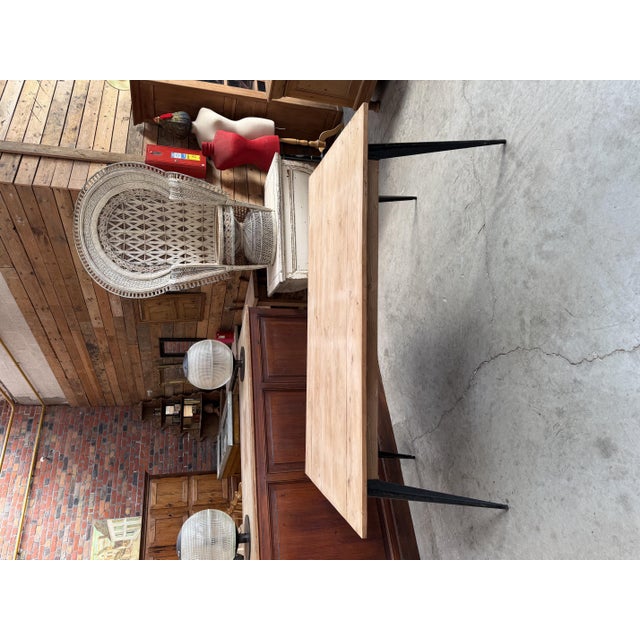 Vintage Fir Table with Tolix Legs For Sale - Image 4 of 8