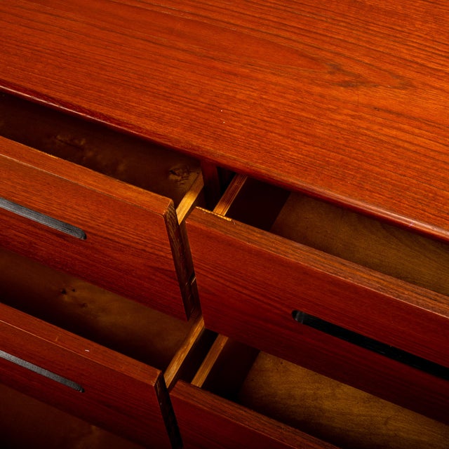 1970s Westnofa Norwegian Scandinavian Modern Teak Lowboy Long Dresser Norway For Sale - Image 10 of 12