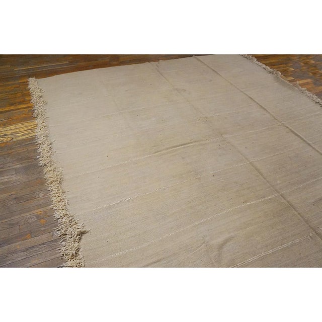Tribal 1940s Ivory Cream Solid Tribal Antique Kilim n.w Persian Rug 8'8" X 10'10 Flat Woven Wool Carpet For Sale - Image 3 of 5