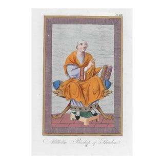 1842 Aldhelm Bishop of Sherborne Hand Colored Engraving For Sale