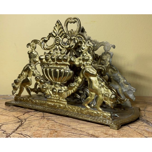 Vintage Solid Brass Napkins Holder For Sale - Image 4 of 9
