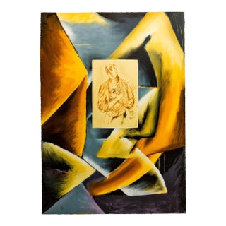 Sandro Chia, Sentimental Portrait Cubist Lithograph Italian Post Modernist Pop Art For Sale