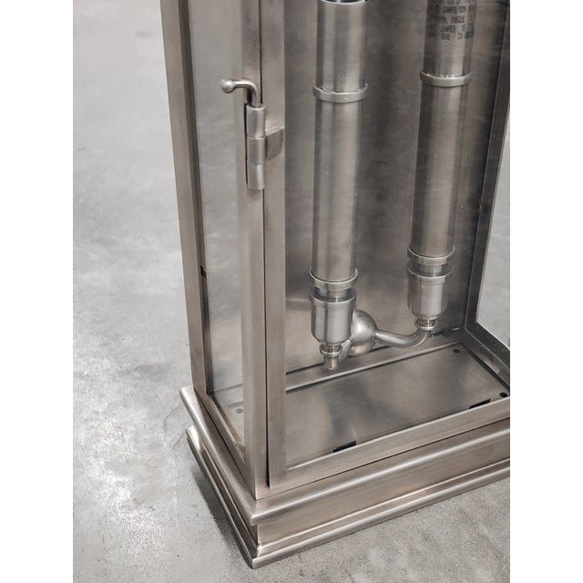 Dark Gray Chapman & Myers Polished Nickel Linear Wall Lanterns- A Pair For Sale - Image 8 of 15