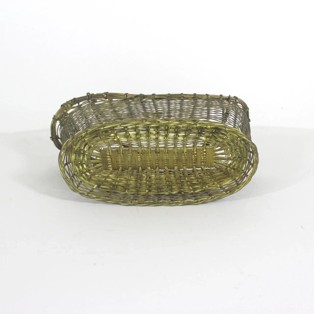 Vintage Brass Wine Bottle Holder Basket For Sale - Image 6 of 10