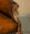 Pair of Antique Heavily Carved Hand Dyed Brown Leather Throne Armchairs For Sale - Image 13 of 18