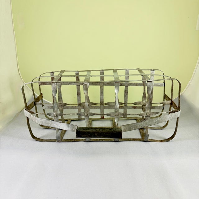 Silver French Galvanized Zinc 10 Compartment Wine Bottle Carrier For Sale - Image 8 of 14