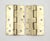 Vintage cabinet door hinges made of polished brass plated steel with flat tips, five knuckles, and a template hole...
