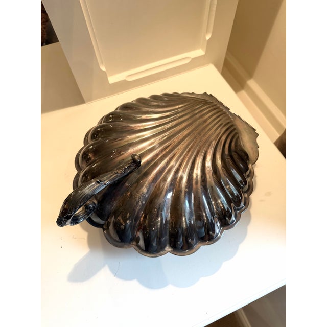 Vintage Silver Plate Clam Shell Serving Dish For Sale - Image 9 of 9