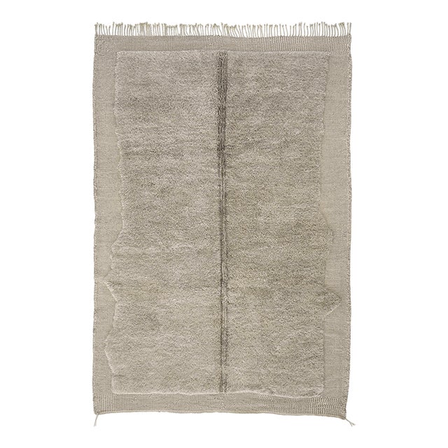 Hand-Knotted Wool Rug in Light Taupe and Desert Taupe by Azele Studio For Sale