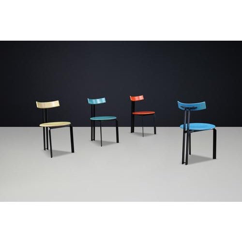 1980s Postmodern Zeta Dining Chairs attributed to Harvink, Netherlands, 1980s, Set of 4 For Sale - Image 5 of 13