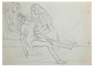 Unknown, The Dead Christ, Drawing, Early 20th Century