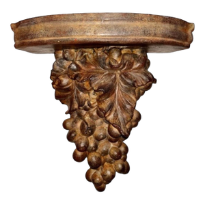Vintage Mediterranean Vine Grape Wall Display Shelf / Sconce