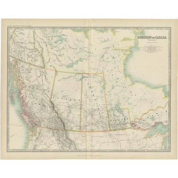 1900 - 1909 Antique Map of Canada by Johnston, 1909 For Sale - Image 5 of 5