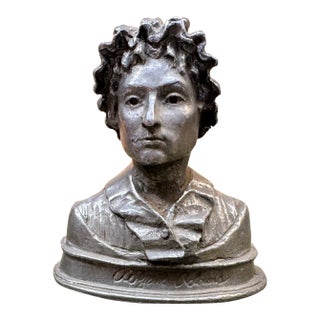 Amy Kann & c.a. Stigliano Abigail Adams Pewter Bust 1980 Vintage Americana Art For Sale